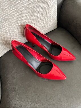 Simply Vera Vera Wang Red Patent Pointed-Toe Kitten Heels